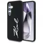 KARL LAGERFELD Silicone Metal Signature Logo Custodia per Samsung Galaxy S25, nero