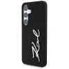 KARL LAGERFELD Silicone Metal Signature Logo Custodia per Samsung Galaxy S25, nero