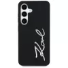 KARL LAGERFELD Silicone Metal Signature Logo Custodia per Samsung Galaxy S25, nero