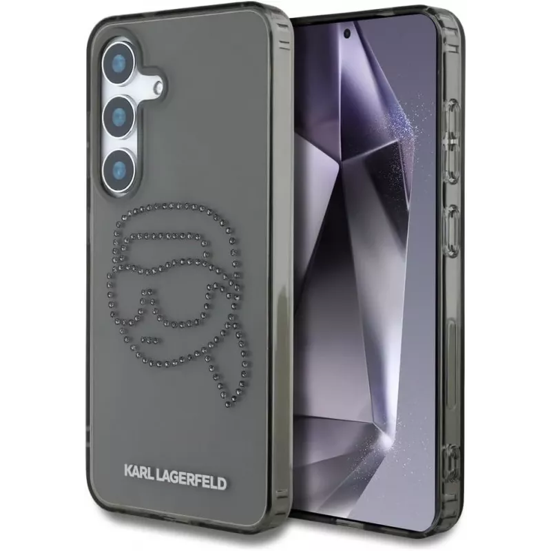 Karl Lagerfeld Rhinestones Karl Head Logo Custodia per Samsung Galaxy S25 (nero)