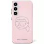 Karl Lagerfeld Rhinestones Karl Head Logo Custodia per Samsung Galaxy S25 (rosa)