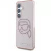 Karl Lagerfeld Rhinestones Karl Head Logo Custodia per Samsung Galaxy S25 (rosa)