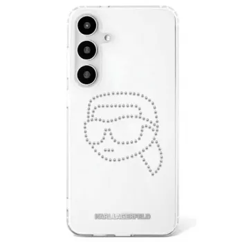 Karl Lagerfeld Rhinestones Karl Head Logo Custodia per Samsung Galaxy S25 (trasparente)