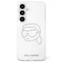 Karl Lagerfeld Rhinestones Karl Head Logo Custodia per Samsung Galaxy S25 (trasparente)