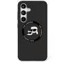 Karl Lagerfeld Silicone DoubleHeads And Circle Custodia MagSafe per Samsung Galaxy S25, nero
