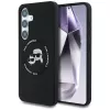 Karl Lagerfeld Silicone DoubleHeads And Circle Custodia MagSafe per Samsung Galaxy S25, nero