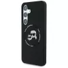 Karl Lagerfeld Silicone DoubleHeads And Circle Custodia MagSafe per Samsung Galaxy S25, nero