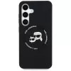 KARL LAGERFELD Silicone DoubleHeads & Circle Custodia MagSafe per Samsung Galaxy S25+ - nero