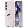 KARL LAGERFELD Silicone Double Heads And Circle Custodia MagSafe per Samsung Galaxy S25 rosa