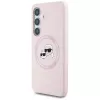 Karl Lagerfeld Silicone DoubleHeads And Circle Custodia MagSafe per Samsung Galaxy S25+ rosa