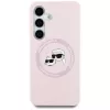Karl Lagerfeld Silicone DoubleHeads And Circle Custodia MagSafe per Samsung Galaxy S25+ rosa