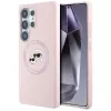 Karl Lagerfeld Silicone DoubleHeads & Circle Custodia MagSafe per Samsung Galaxy S25 Ultra, rosa