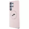 Karl Lagerfeld Silicone DoubleHeads & Circle Custodia MagSafe per Samsung Galaxy S25 Ultra, rosa