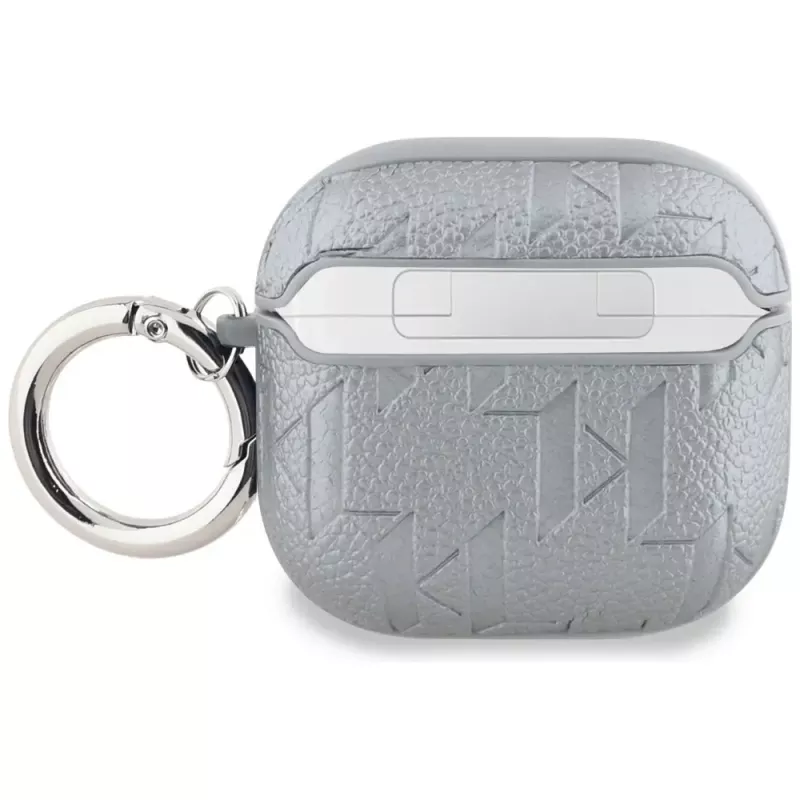 Karl Lagerfeld Monogram Karl Head Custodia per AirPods 4 (argento)