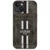 Guess 4G Stripes Custodia portafoglio compatibile MagSafe per iPhone 15 marrone