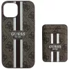 Guess 4G Stripes Custodia portafoglio compatibile MagSafe per iPhone 15 marrone