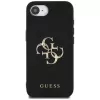 Guess Grained Big 4G Logo Small Classic Logo Custodia per telefono per iPhone 16e (nero)