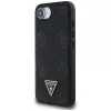 Guess Grained Hot Stamp Peony Triangle Logo Custodia MagSafe per iPhone 16e (nero)