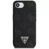 Guess Grained Hot Stamp Peony Triangle Logo Custodia MagSafe per iPhone 16e (nero)