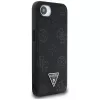 Guess Grained Hot Stamp Peony Triangle Logo Custodia MagSafe per iPhone 16e (nero)