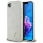 Guess Grained Hot Stamp Peony Triangle Logo Custodia MagSafe per iPhone 16e (beige)