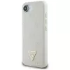 Guess Grained Hot Stamp Peony Triangle Logo Custodia MagSafe per iPhone 16e (beige)