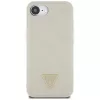 Guess Grained Hot Stamp Peony Triangle Logo Custodia MagSafe per iPhone 16e (beige)