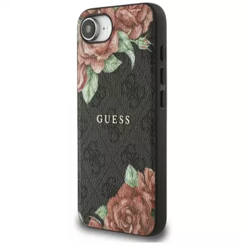 Guess 4G Flowers Print Custodia MagSafe per iPhone 16e / 17e nero