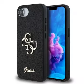 Guess Fixed Glitter Big 4G Custodia per iPhone 16e (nero)