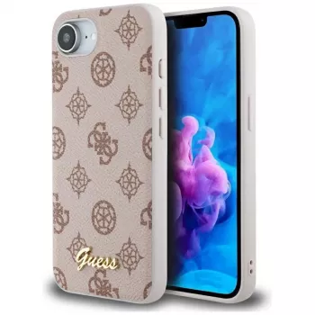 Guess Peony Script Logo Custodia MagSafe per iPhone 16e / 17e marrone