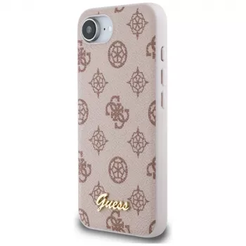 Guess Peony Script Logo Custodia MagSafe per iPhone 16e / 17e marrone