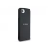 Guess Grained Ring Custodia MagSafe per iPhone 16e (nero)
