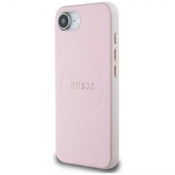 Guess Grained Ring Custodia MagSafe per Apple iPhone 16e (rosa)