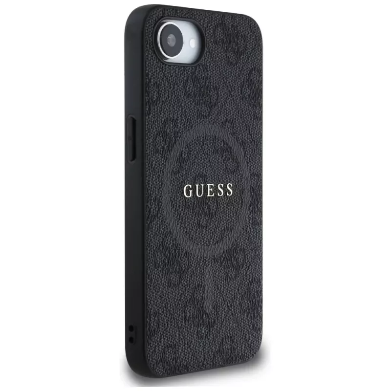 Guess 4G Ring Classic Logo Custodia MagSafe per iPhone 16e (nero)