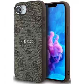 Guess 4G Ring Classic Logo Custodia MagSafe per Apple iPhone 16e (marrone)