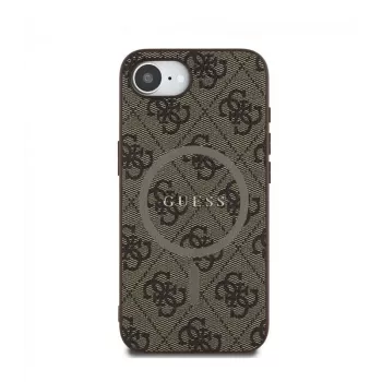 Guess 4G Ring Classic Logo Custodia MagSafe per Apple iPhone 16e (marrone)