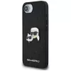 Karl Lagerfeld Fixed Glitter Karl & Choupette Heads Metal Pin Custodia per Apple iPhone 16e (nero)