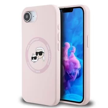 Karl Lagerfeld Silicone Karl & Choupette Heads Custodia MagSafe per iPhone 16e / 17e rosa