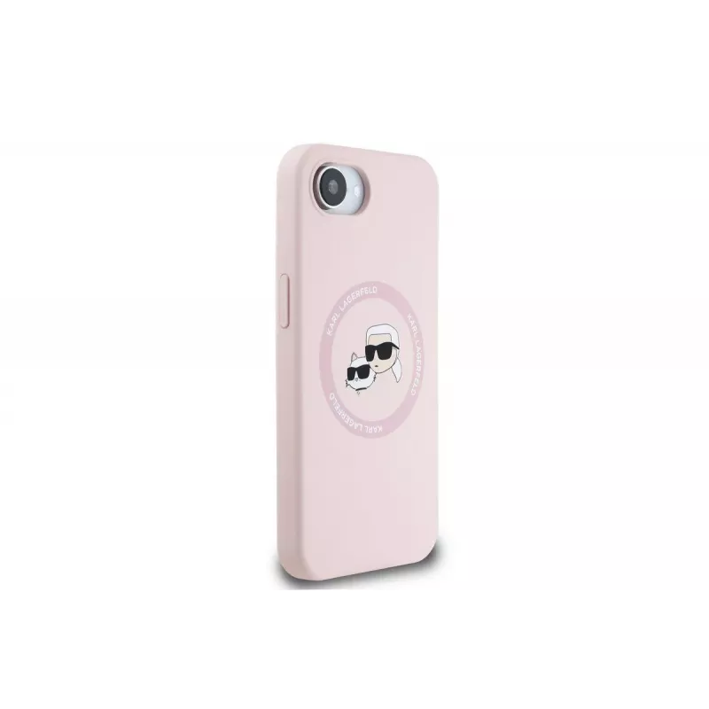 Karl Lagerfeld Silicone Karl & Choupette Heads Custodia MagSafe per iPhone 16e / 17e rosa