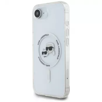 KARL LAGERFELD IML Metal Karl & Choupette Heads Custodia MagSafe per iPhone 16e/17e bianco