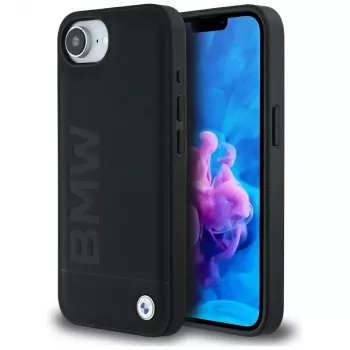 BMW Leather Hot Stamp Custodia per iPhone 16e / 17e nero