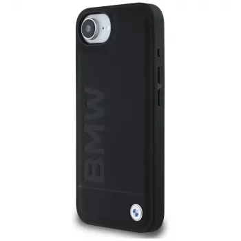 BMW Leather Hot Stamp Custodia per iPhone 16e / 17e nero