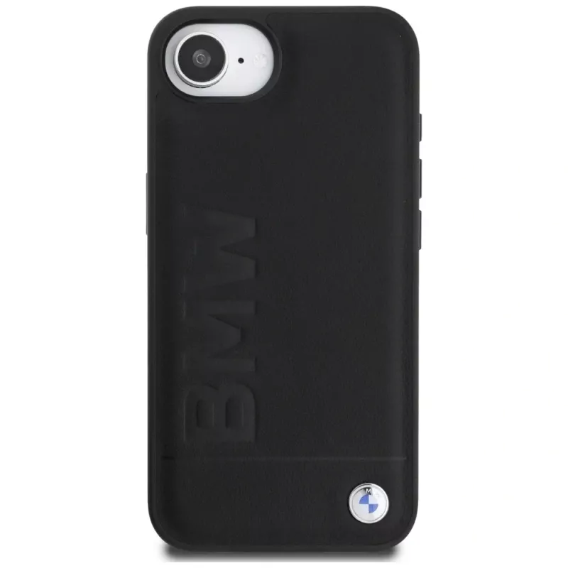 BMW Leather Hot Stamp Custodia per iPhone 16e / 17e nero