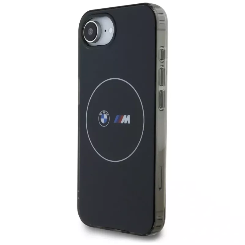 BMW IML Metal White Circle Case MagSafe per iPhone 16e / 17e Nero