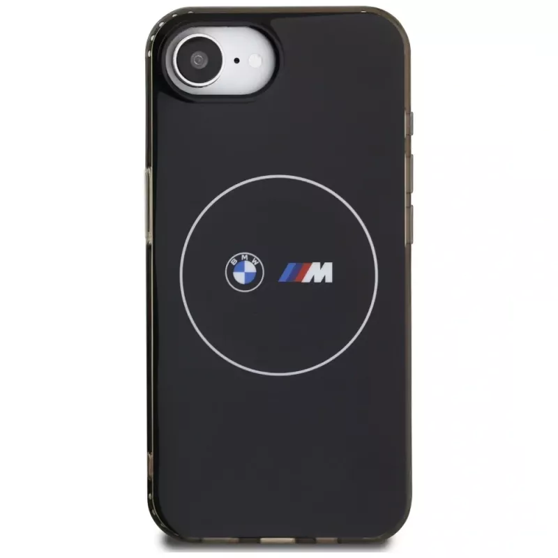 BMW IML Metal White Circle Case MagSafe per iPhone 16e / 17e Nero