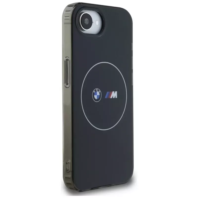 BMW IML Metal White Circle Case MagSafe per iPhone 16e / 17e Nero
