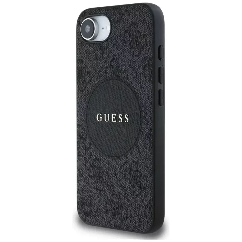 Guess 4G Circle Classic Logo Custodia MagSafe per iPhone 16e - nero