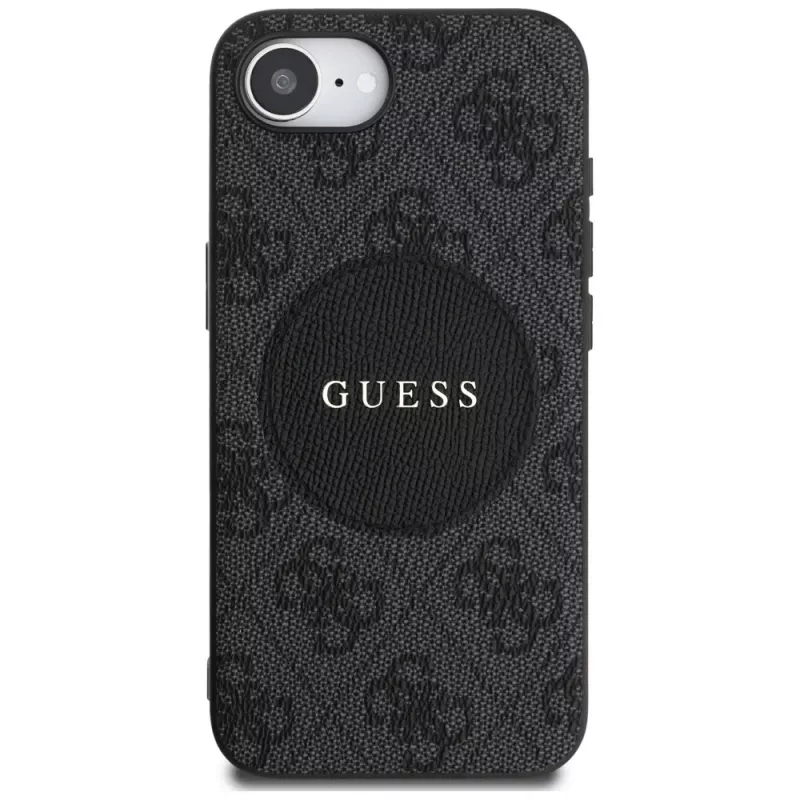 Guess 4G Circle Classic Logo Custodia MagSafe per iPhone 16e - nero