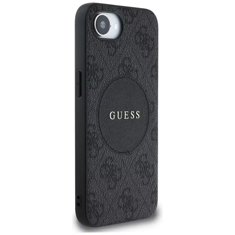 Guess 4G Circle Classic Logo Custodia MagSafe per iPhone 16e - nero