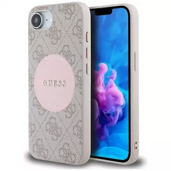 Guess 4G Circle Classic Logo Custodia MagSafe per iPhone 16e - rosa
